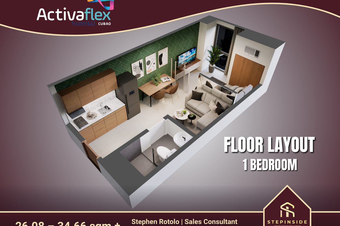 1 Bedroom Condo for Sale in Activa Flex, E. Rodriguez, Metro Manila near LRT-2 Araneta Center-Cubao – photo 6