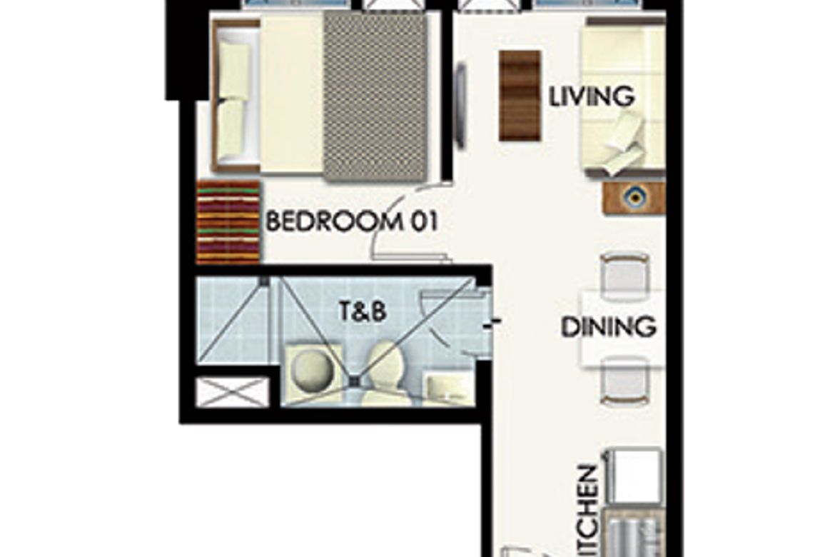 1 Bedroom Condo for Sale in Leaf Residences, Tunasan, Muntinlupa, Metro Manila