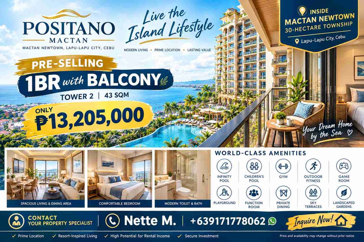 1 Bedroom Condo for Sale in Mactan, Lapu-Lapu, Cebu