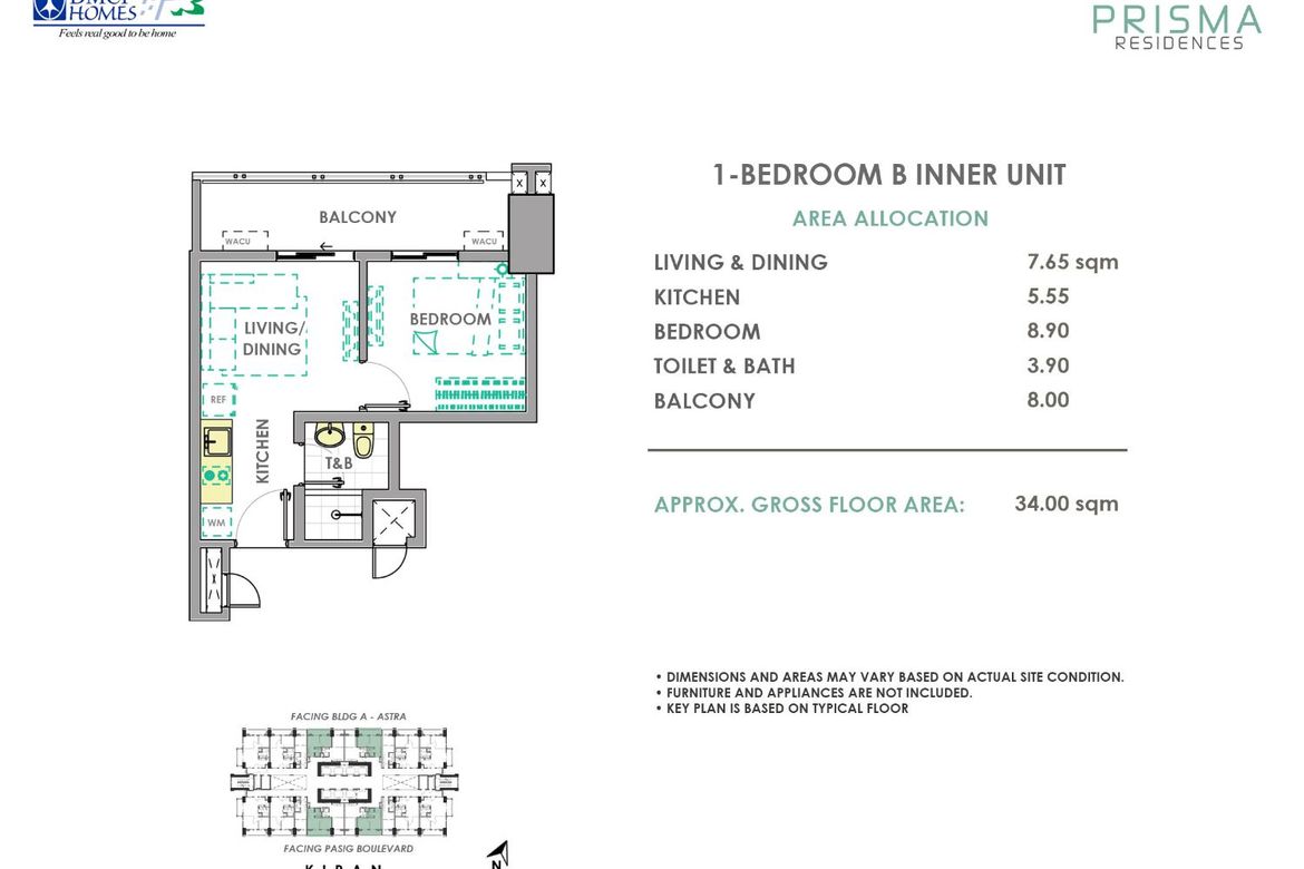 1 Bedroom Condo for Sale in Prisma Residences, Bagong Ilog, Pasig, Metro Manila – photo 7