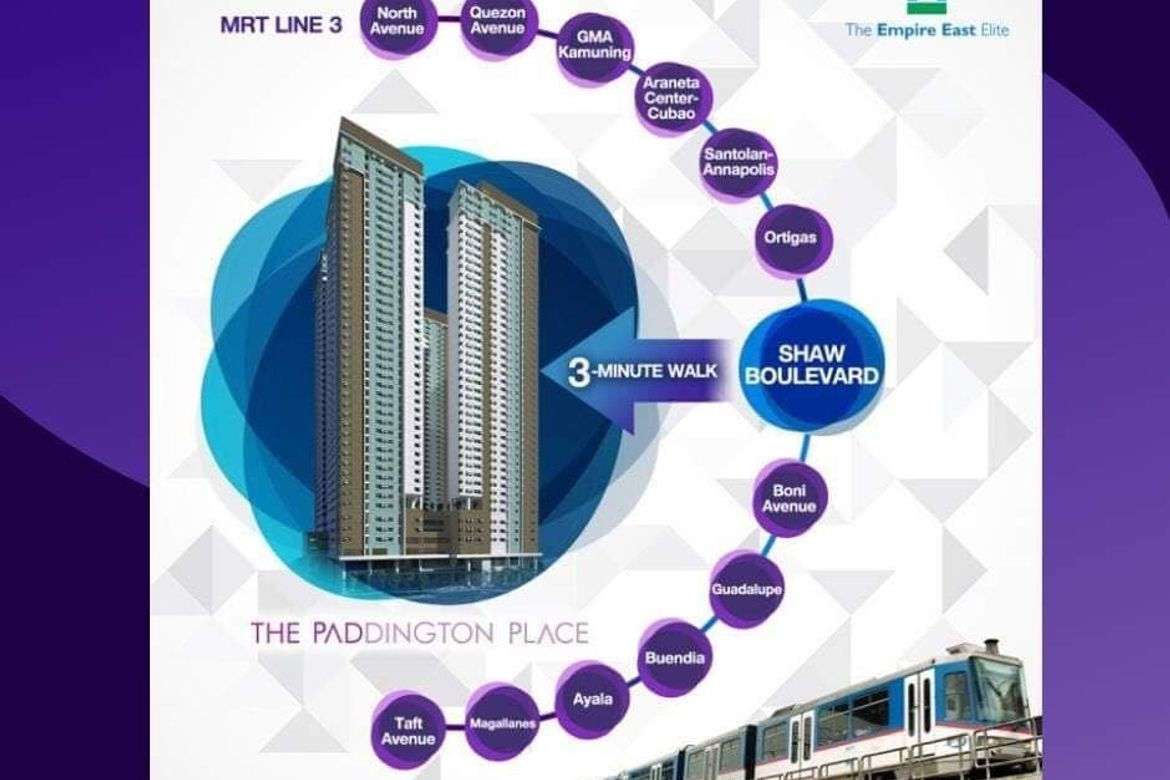 1 Bedroom Condo for Sale in The Paddington Place, Highway Hills, Mandaluyong, Metro Manila near MRT-3 Shaw Boulevard