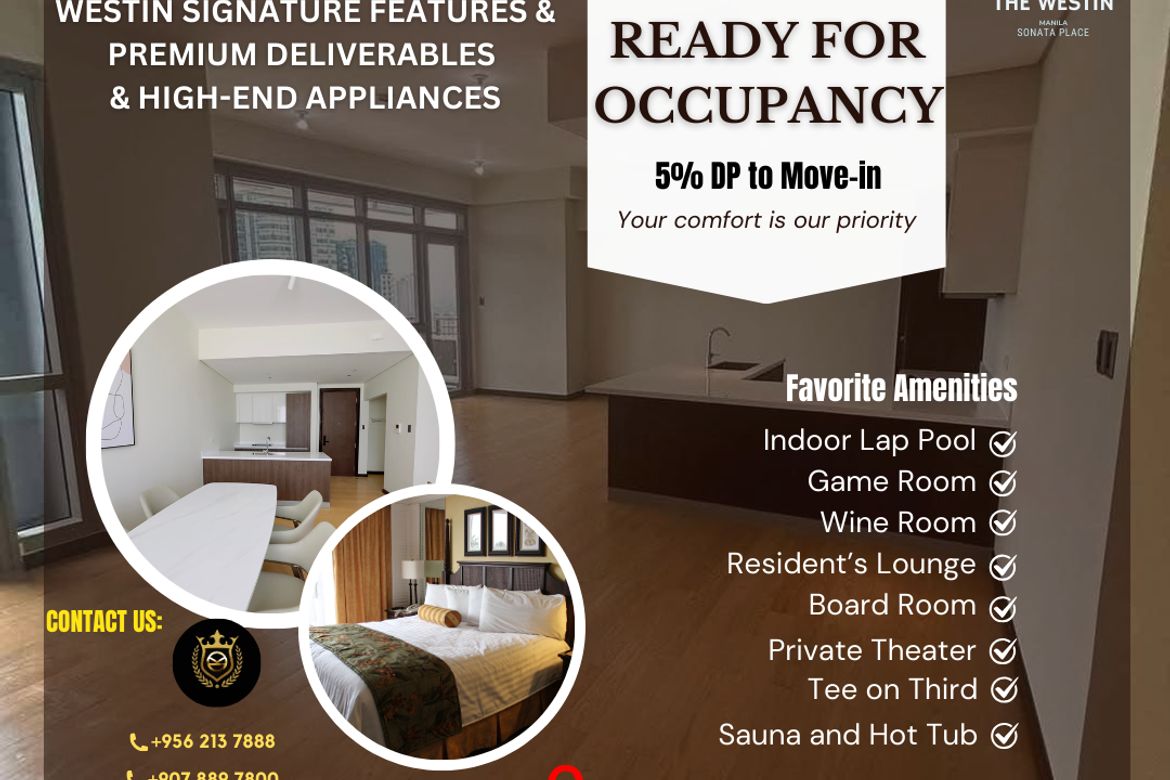 1 Bedroom Condo for Sale in The Residences at The Westin Manila Sonata Place, Wack-Wack Greenhills, Mandaluyong, Metro Manila near MRT-3 Shaw Boulevard