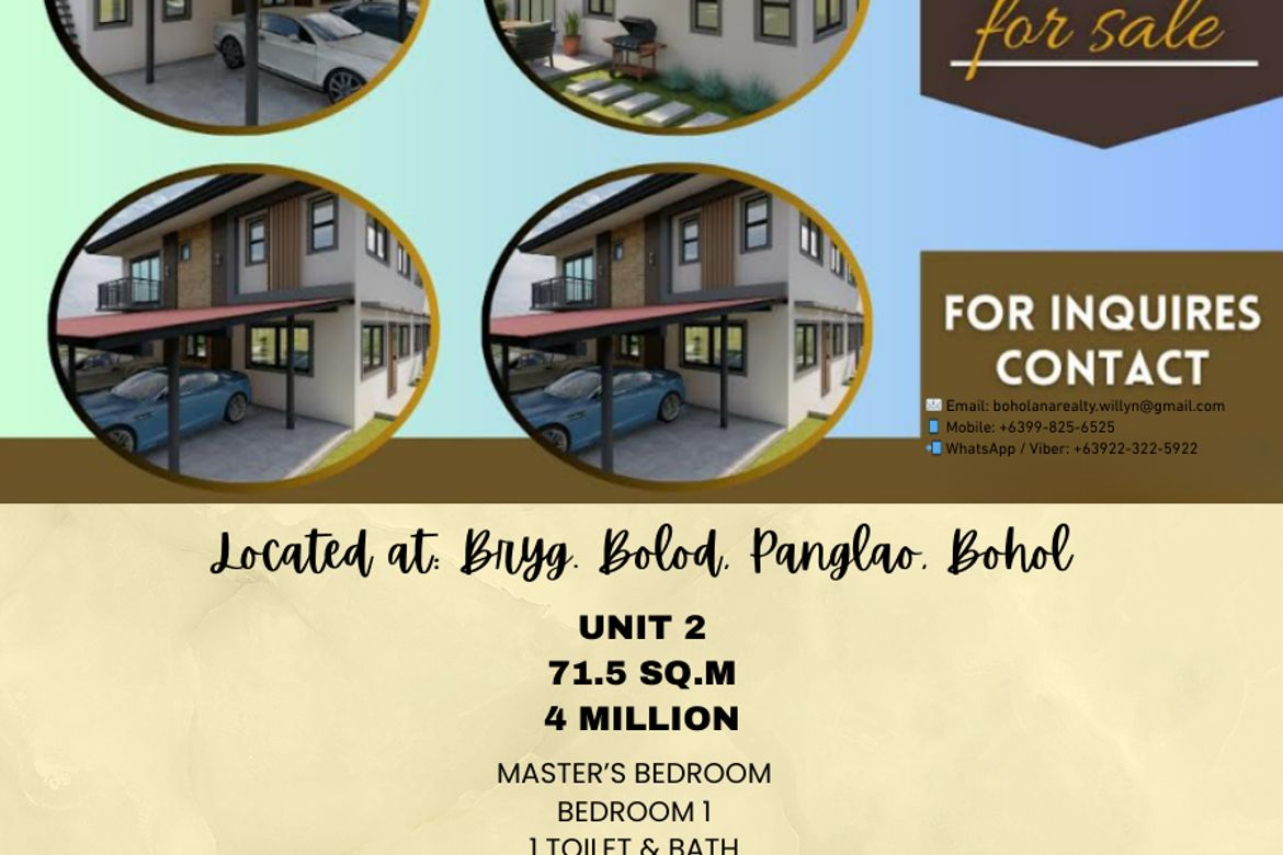 2 Bedroom Apartment for Sale in Bolod, Panglao, Bohol