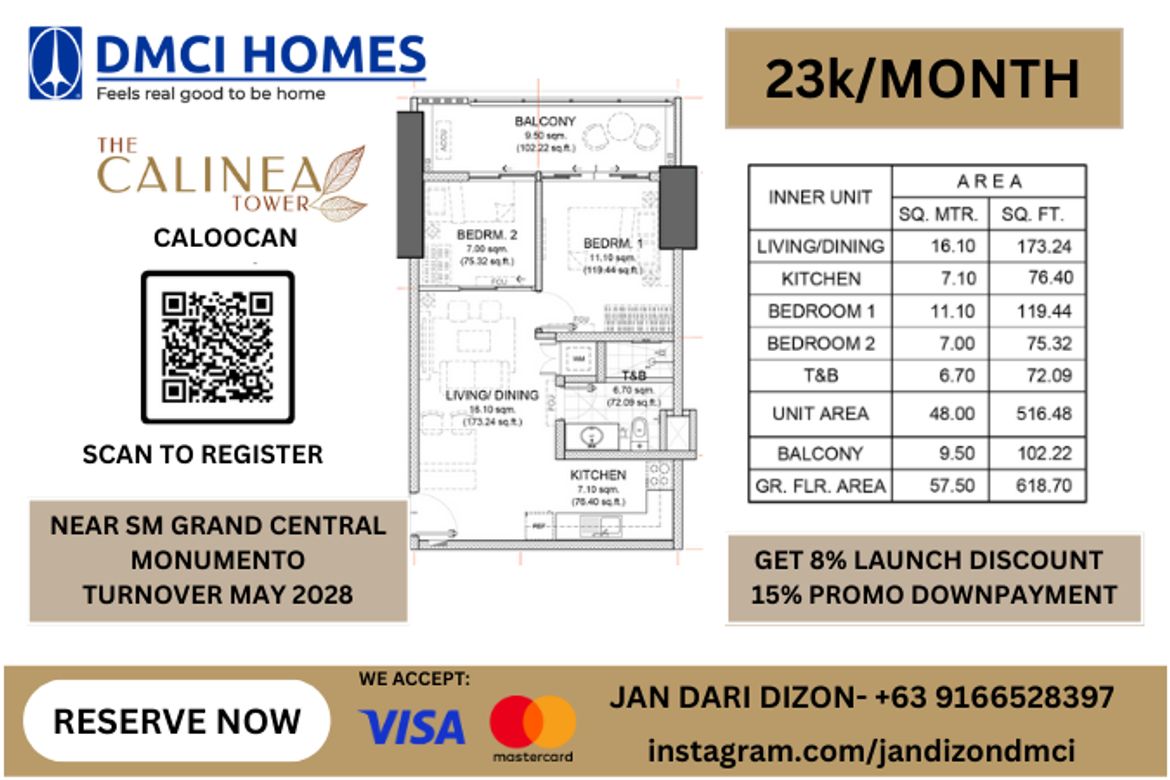 2 Bedroom Condo for Sale in Barangay 90, Caloocan, Metro Manila near LRT-1 Monumento – photo 4