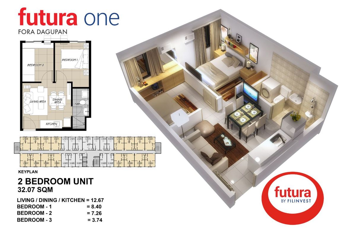 2 Bedroom Condo for Sale in Futura One Fora Dagupan, Lucao, Dagupan, Pangasinan