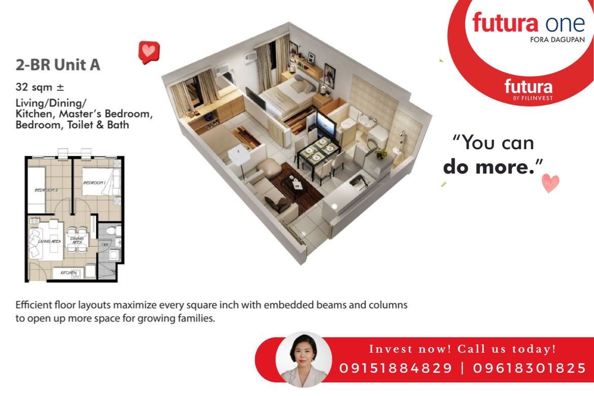 2 Bedroom Condo for Sale in Futura One Fora Dagupan, Lucao, Dagupan, Pangasinan – photo 2
