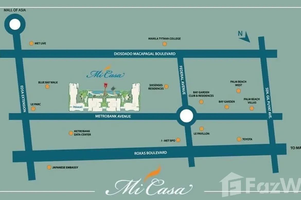 2 Bedroom Condo for Sale in Mi Casa, Barangay 76, Pasay, Metro Manila near LRT-1 EDSA