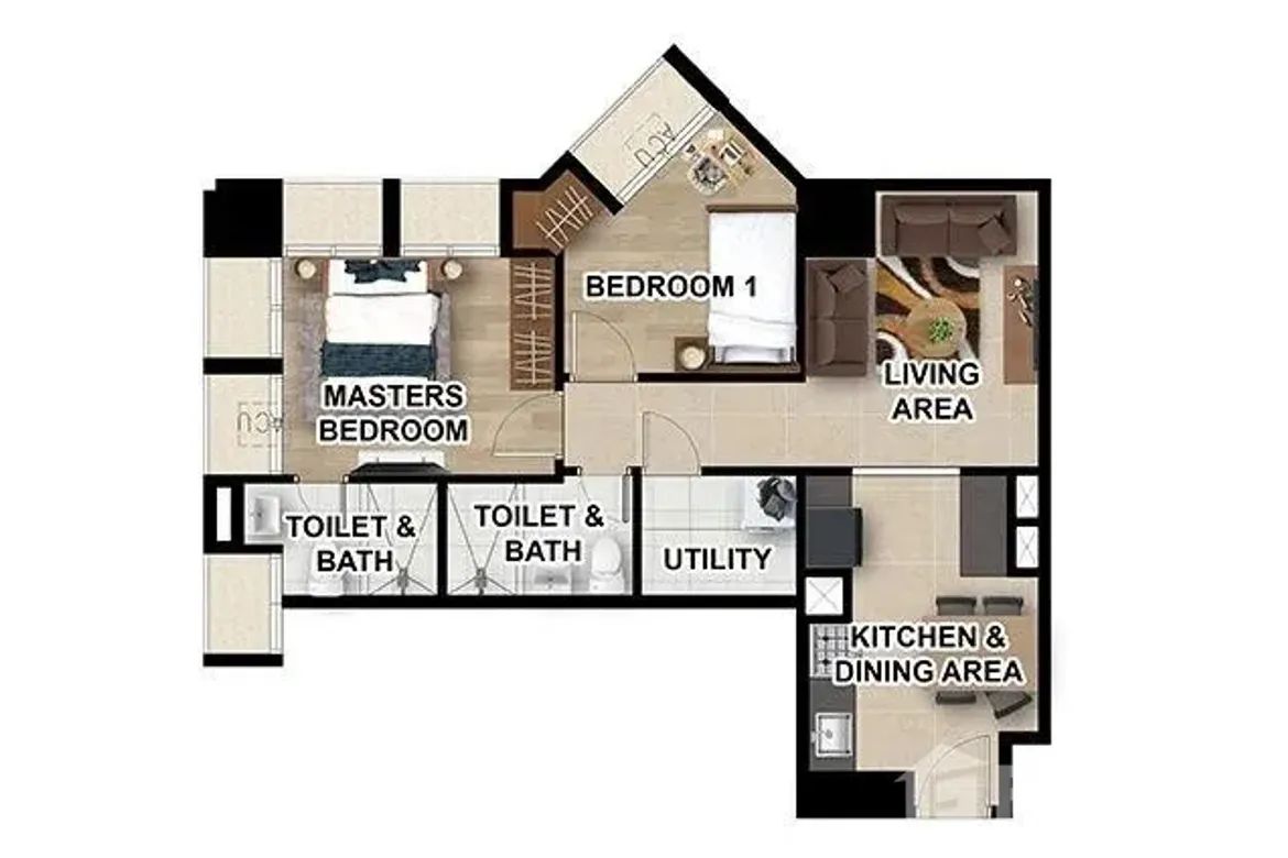 2 Bedroom Condo for Sale in Ramon Magsaysay, Quezon City, Metro Manila near LRT-1 Roosevelt