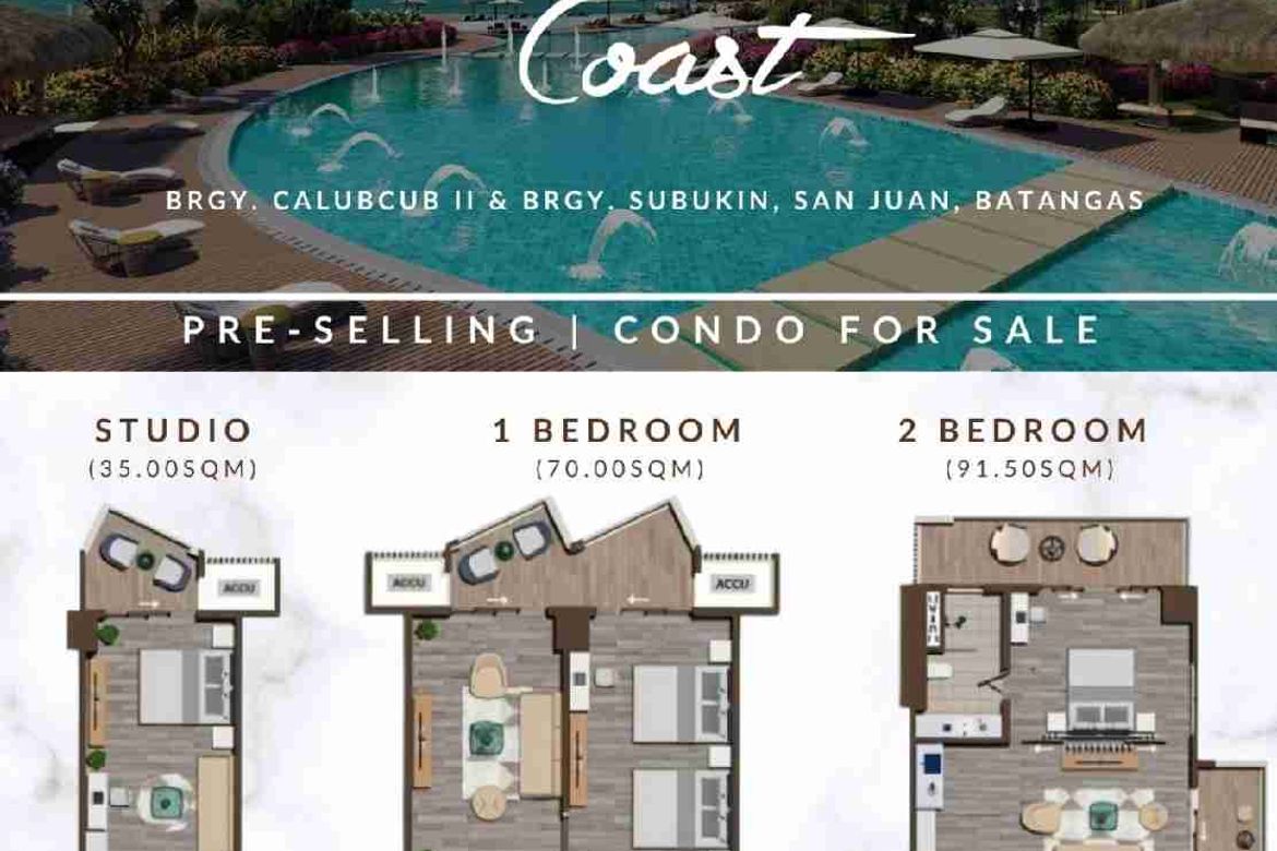 2 Bedroom Condo for Sale in Solmera Coast, Subukin, San Juan, Batangas