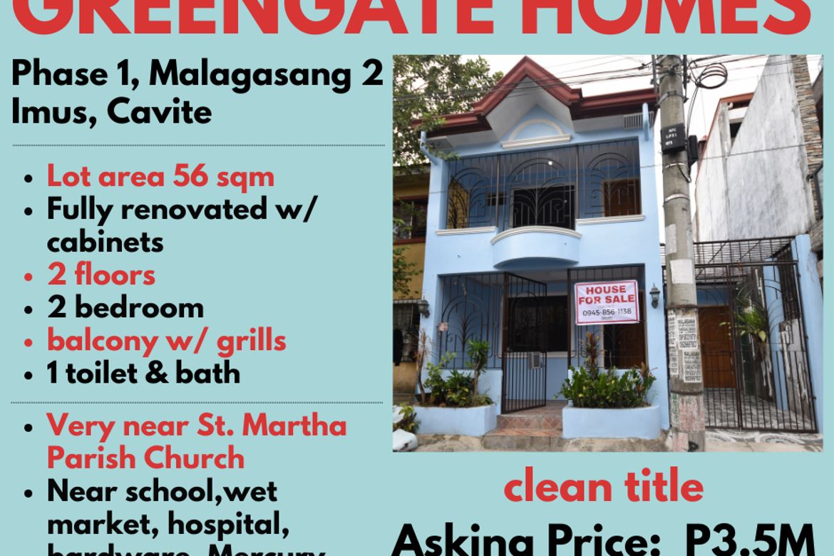2 Bedroom House for Sale in Malagasang II-A, Imus, Cavite