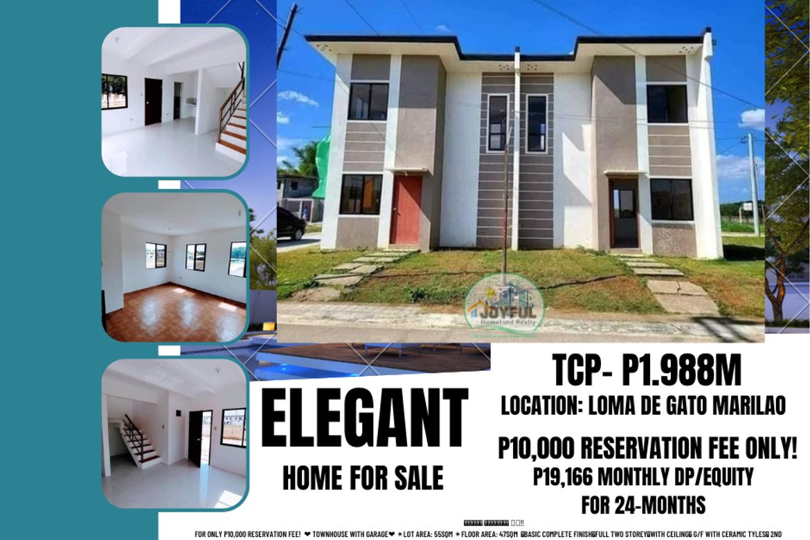 2 Bedroom Townhouse for Sale in Loma de Gato, Marilao, Bulacan