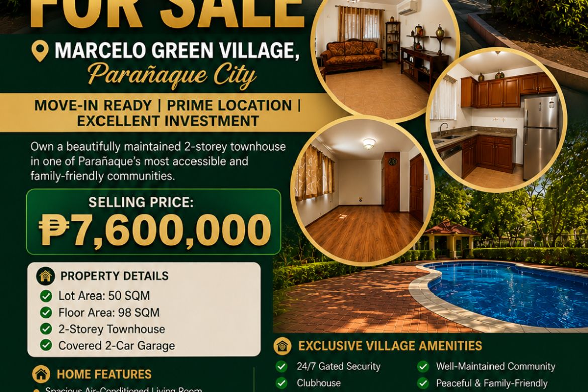 2 Bedroom Townhouse for Sale in Marcelo Green Village, Parañaque, Metro Manila