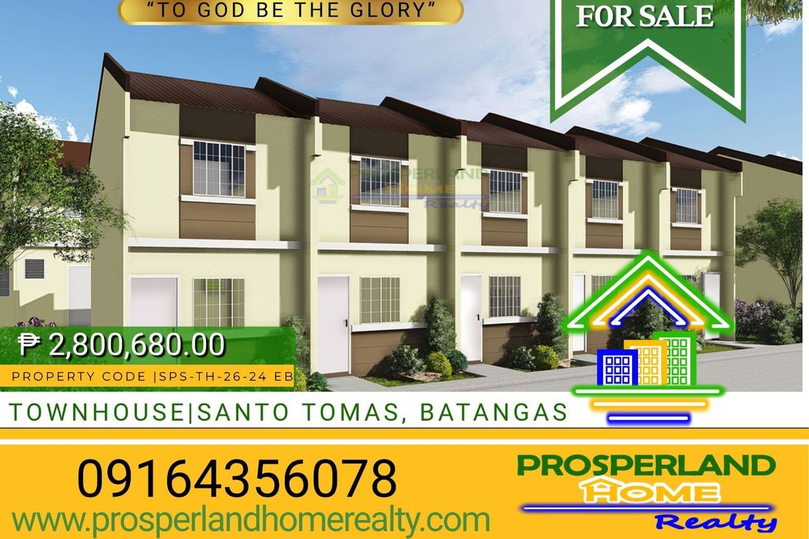 2 Bedroom Townhouse for Sale in San Pedro, Santo Tomas, Batangas