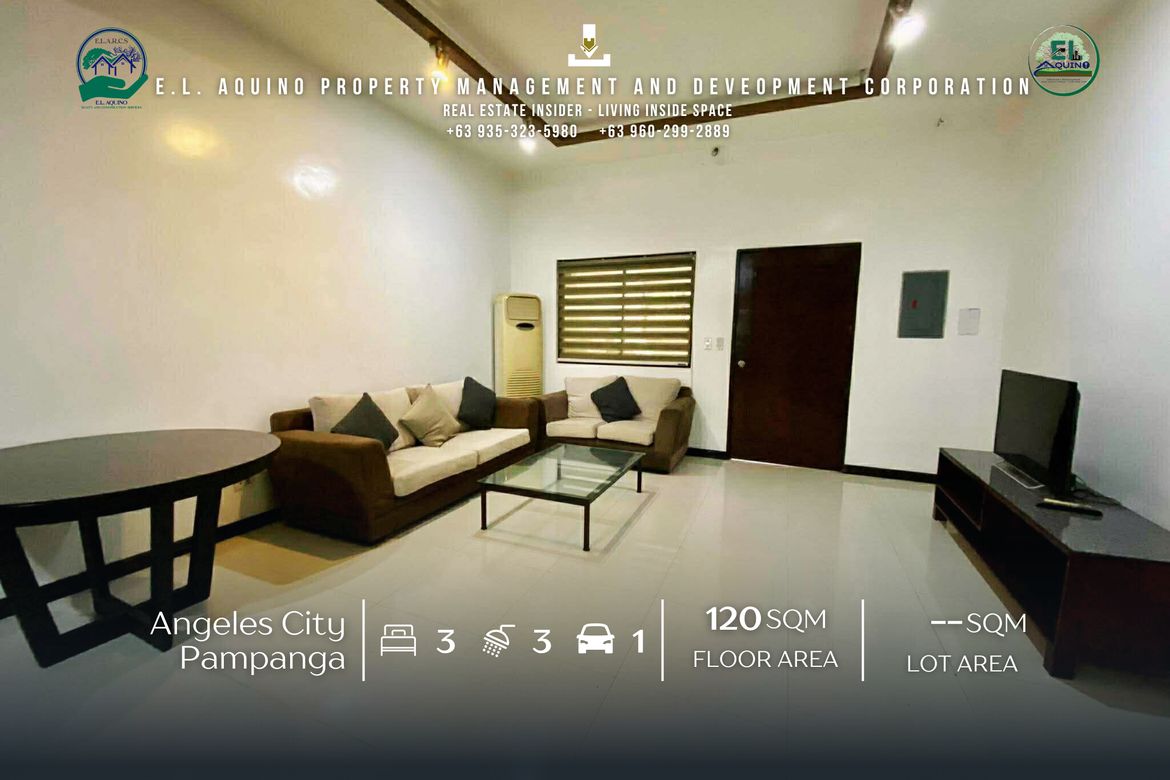3 Bedroom Apartment for Rent in Pampang, Angeles, Pampanga