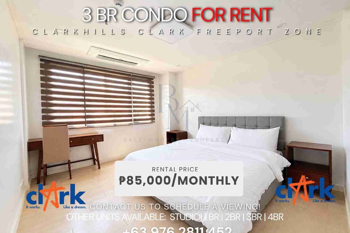 3 Bedroom Condo for Rent in Margot, Angeles, Pampanga