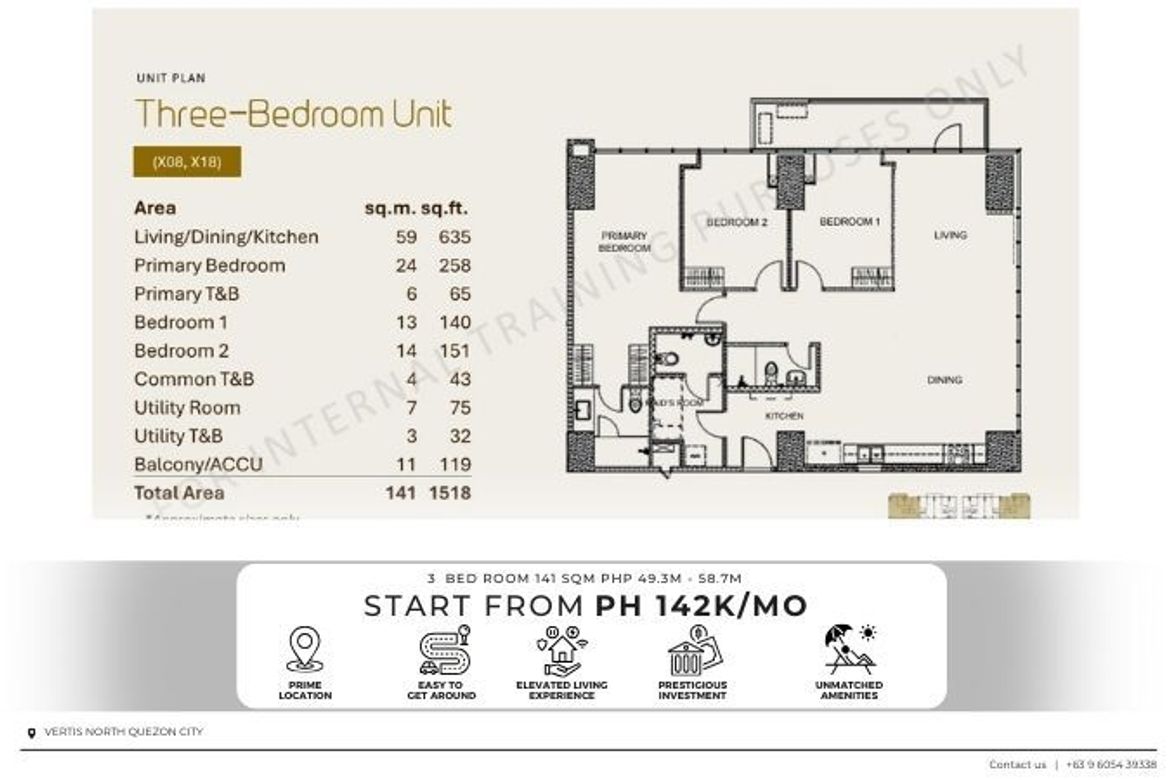 3 Bedroom Condo for Sale in Bagong Pag-Asa, Quezon City, Metro Manila near MRT-3 North Avenue – photo 2