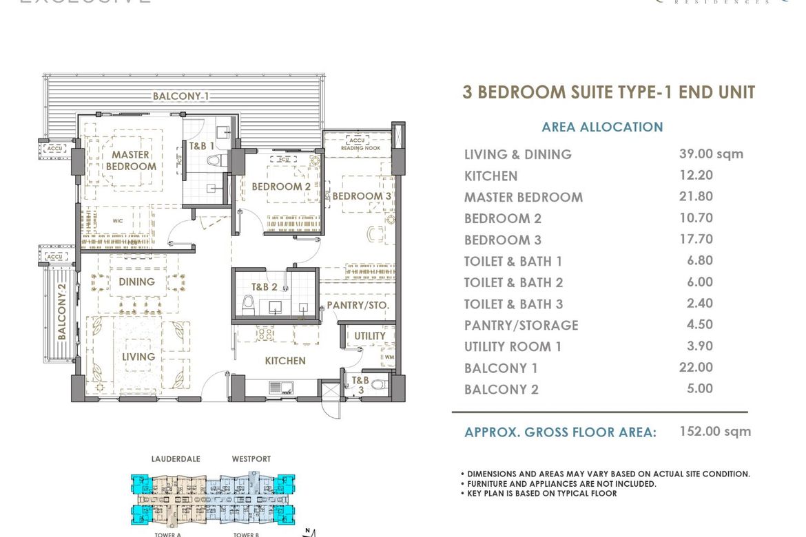3 Bedroom Condo for Sale in Oak Harbor Residences, Don Bosco, Parañaque, Metro Manila – photo 2