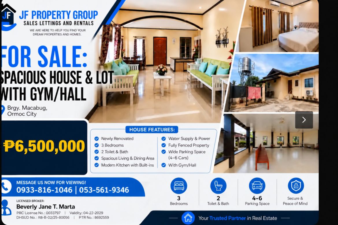 3 Bedroom House for Sale in Macabug, Ormoc, Leyte