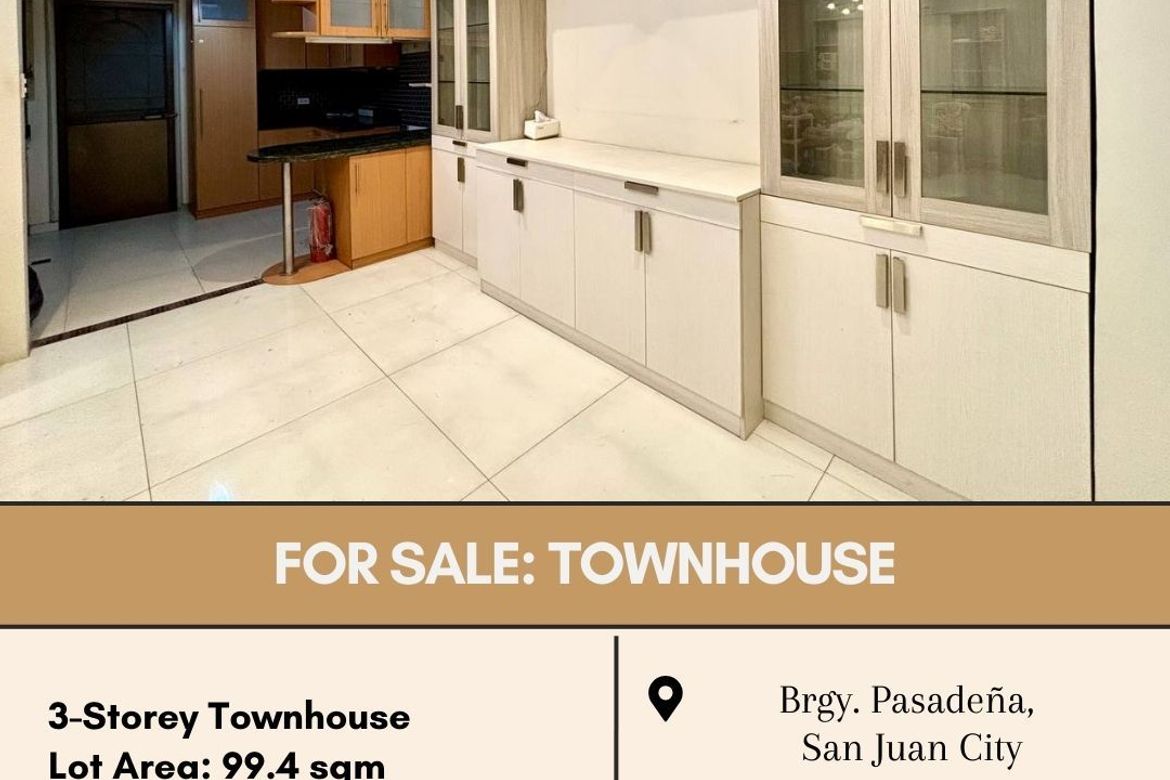 3 Bedroom Townhouse for Sale in Pasadeña, San Juan, Metro Manila near LRT-2 Gilmore