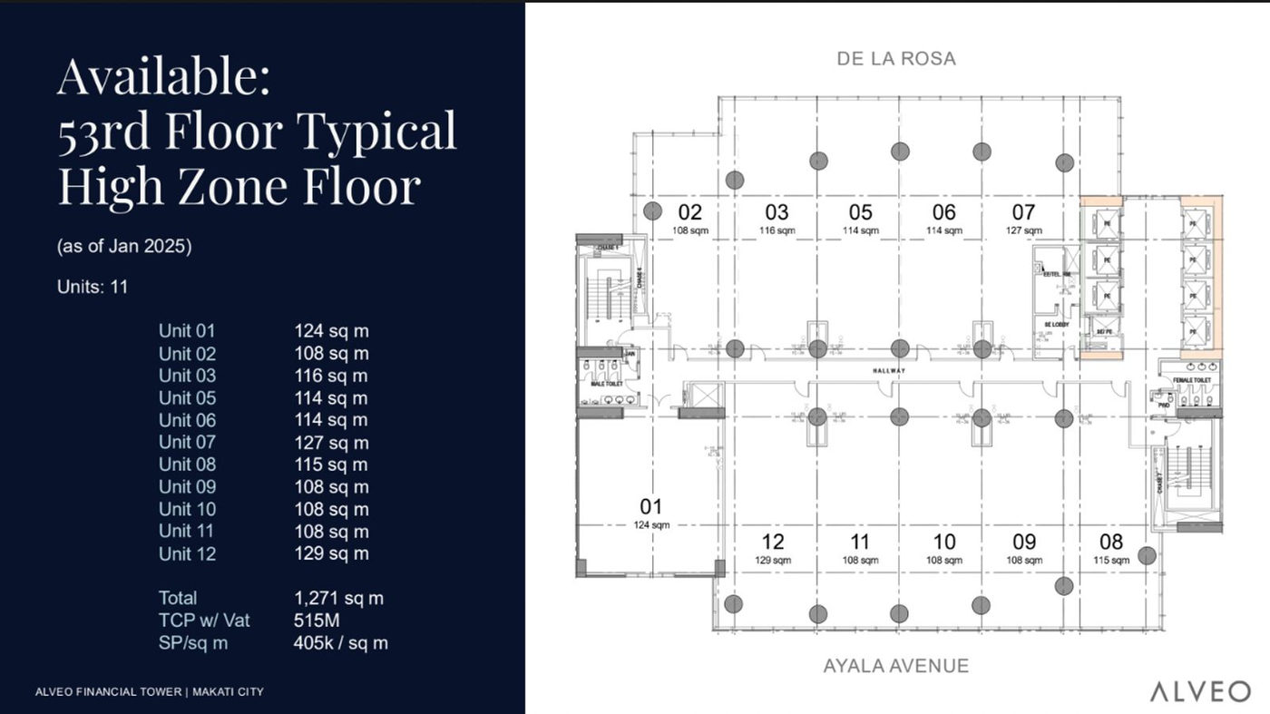 312 SQM Quarter-Floor Office for Sale in Alveo Financial Tower, Ayala Avenue, Makati – photo 28
