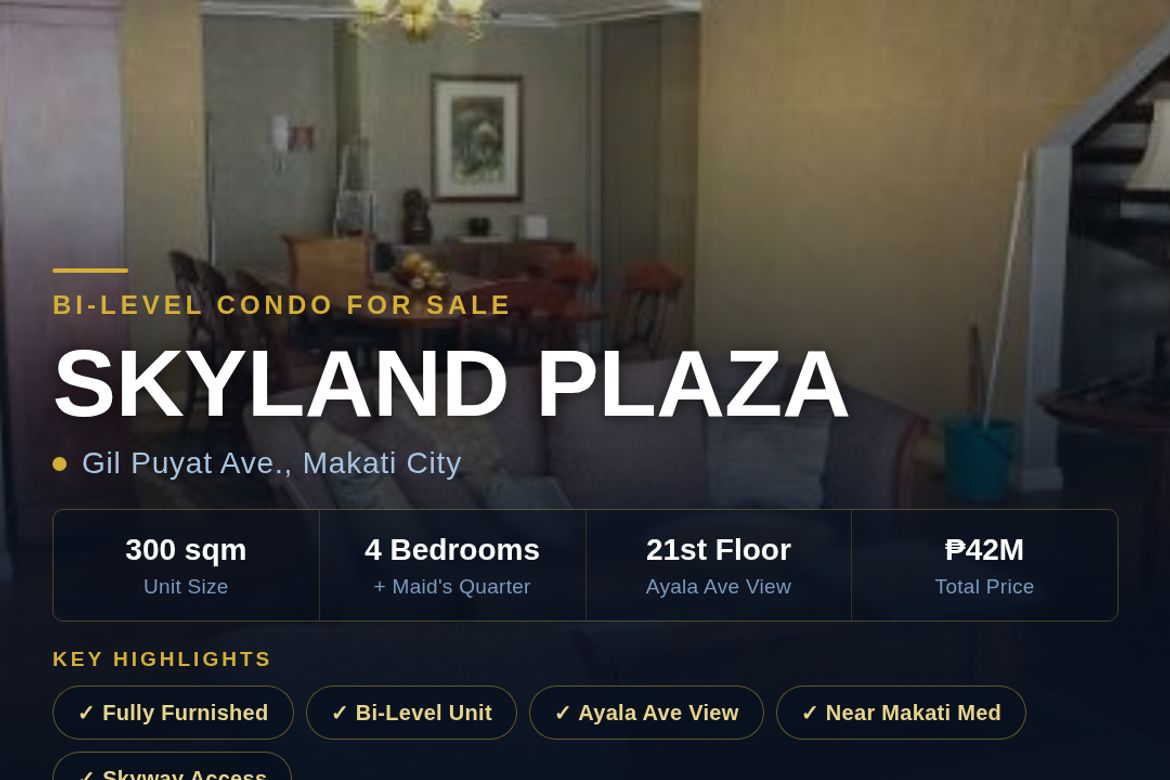 4 Bedroom Condo for Sale in San Antonio, Makati City