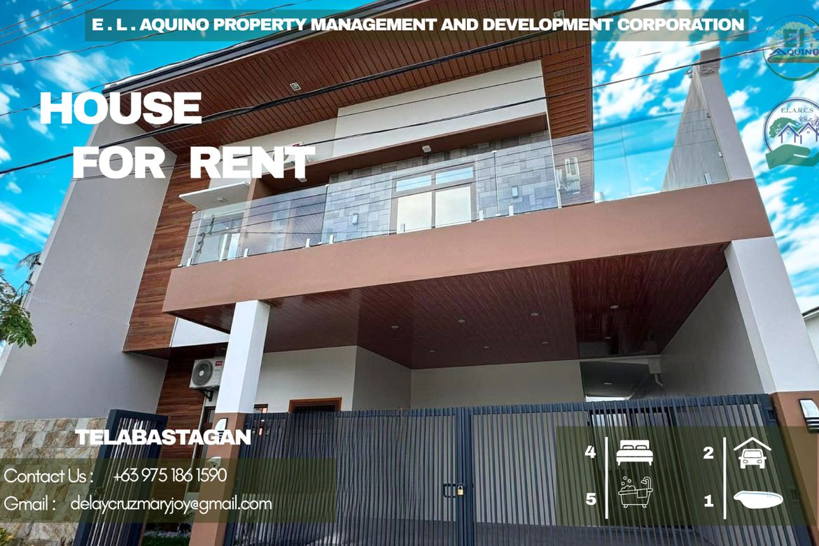 4 Bedroom House for Rent in Telabastagan, San Fernando, Pampanga