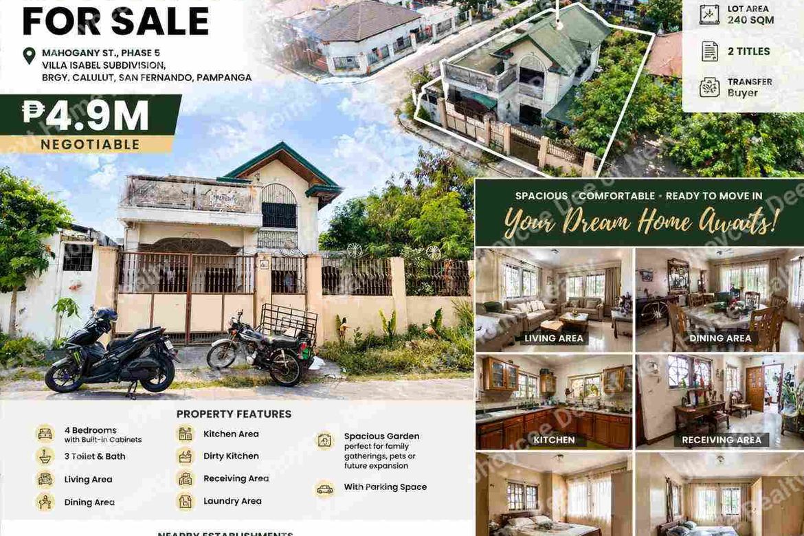 4 Bedroom House for Sale in Calulut, San Fernando, Pampanga