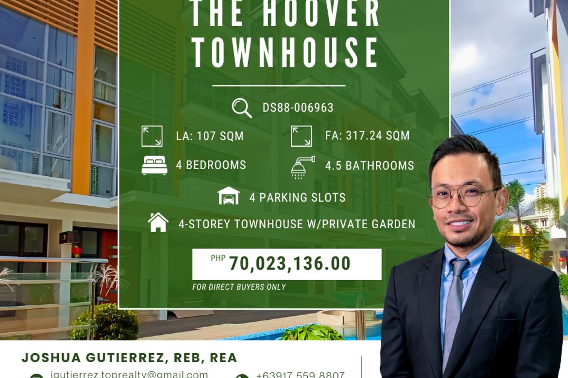 4 Bedroom House for Sale in The Hoover Townhouse, Addition Hills, San Juan, Metro Manila
