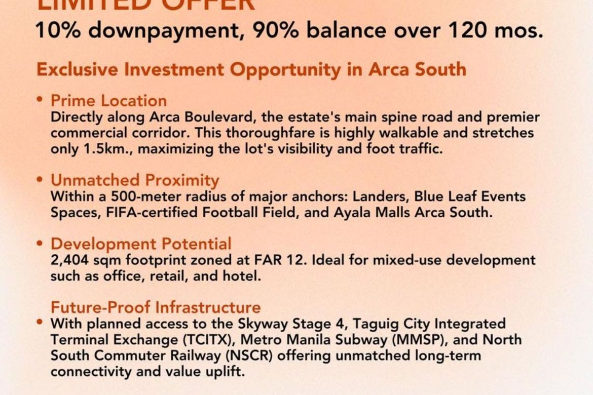 Commercial for Sale in Arca South, Western Bicutan, Taguig, Metro Manila – photo 2