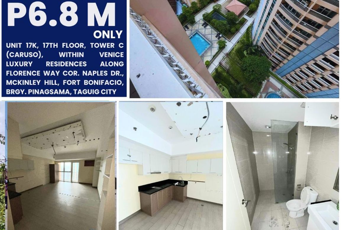 Condo for Sale in The Venice Luxury Residences, McKinley Hill, Taguig, Metro Manila