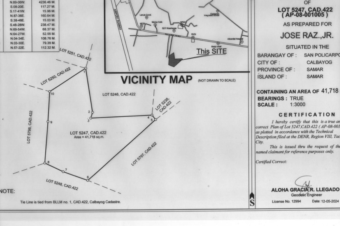 Land for Sale in Aguit-Itan, Calbayog, Samar