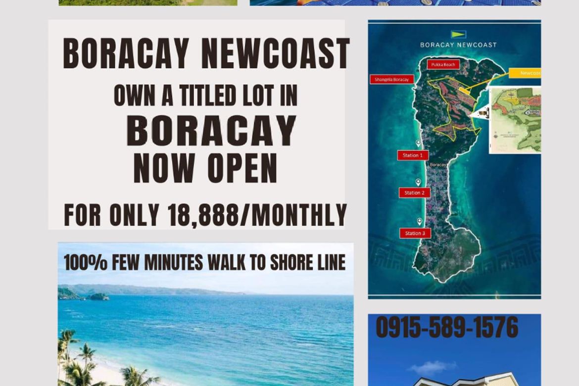 Land for Sale in Boracay Newcoast, Yapak, Malay, Aklan