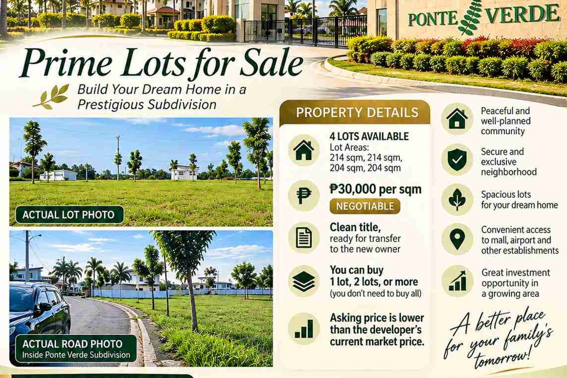 Land for Sale in Ponte Verde - Davao, Sasa, Davao City, Davao del Sur