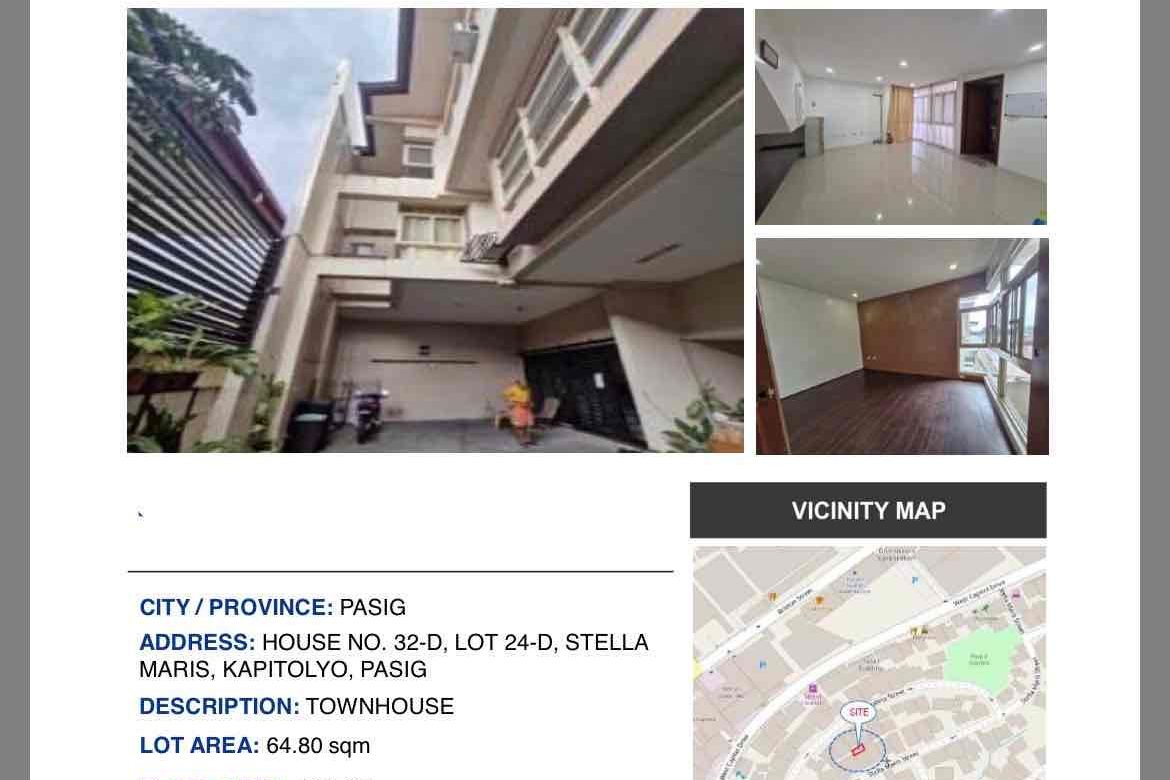 Townhouse for Sale in Kapitolyo, Pasig, Metro Manila