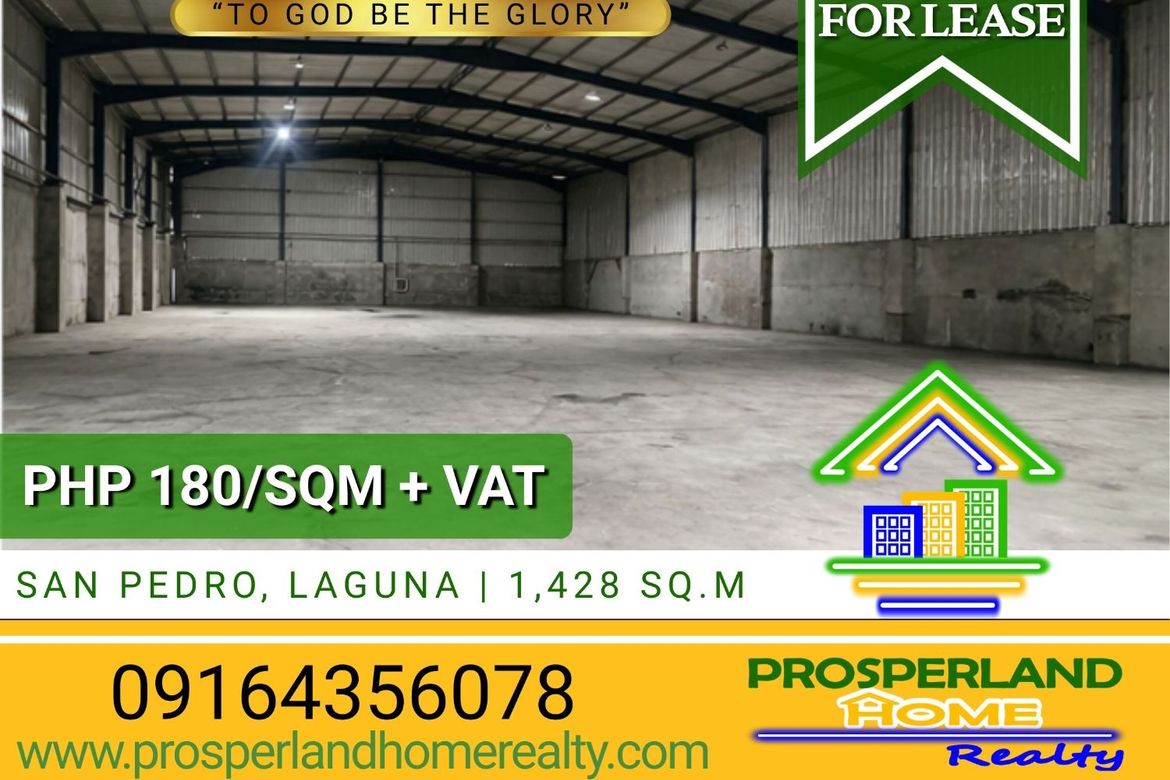 Warehouse / Factory for Rent in San Roque, San Pedro, Laguna
